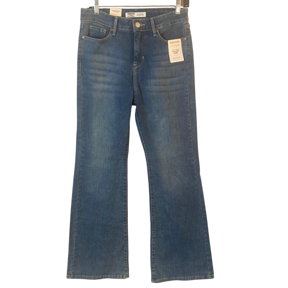 Levi Strauss Signature Gold Jeans Womens 2S 26x30 High Rise Flare New Stretch